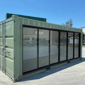 20 fods kontorcontainer med sideglas